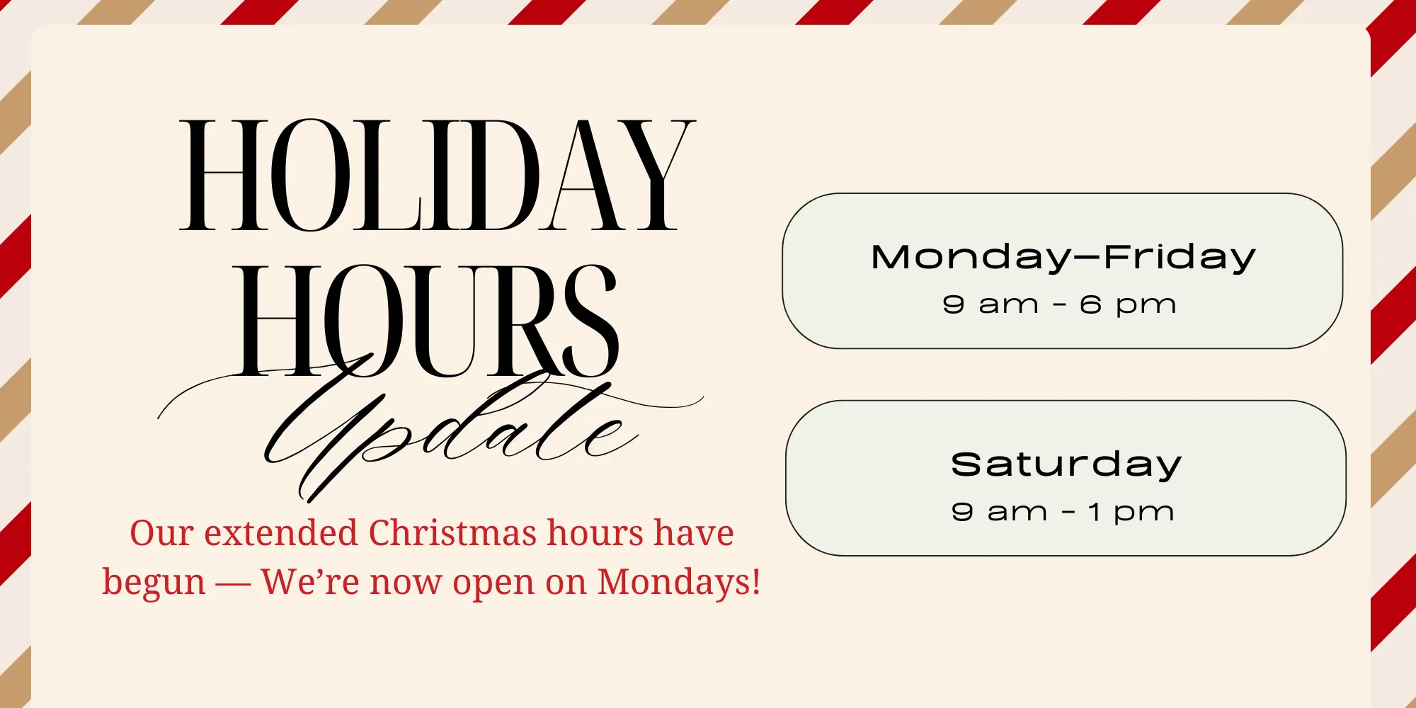 Holiday Hours Weekend at Bergey Jewelry